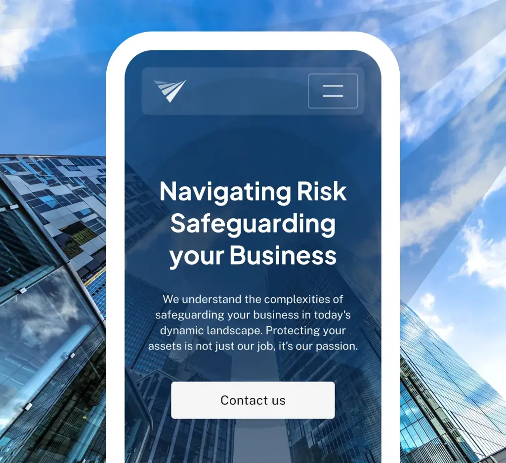 A mockup of the Vantage Insurance Brokers website.