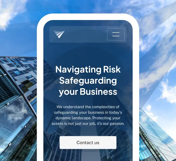 A mockup of the Vantage Insurance Brokers website.